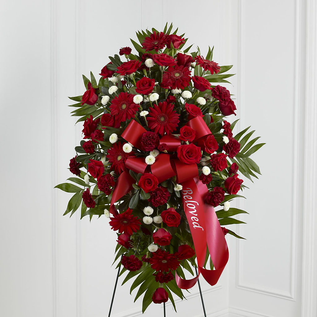 Treasured Memories Standing Spray – HYDE PARK FLORIST & GIFTS, Hyde Park NY