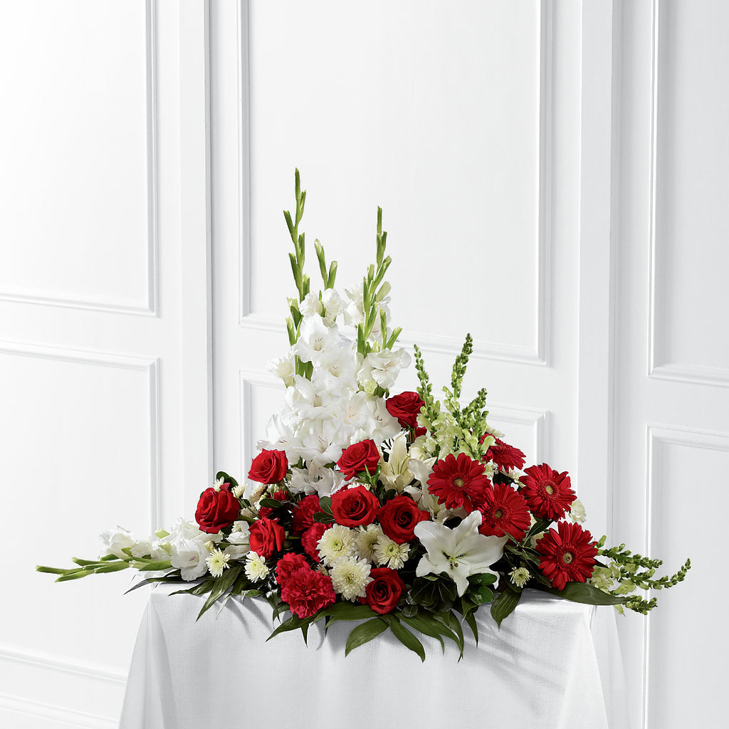 Crimson & White Arrangement – HYDE PARK FLORIST & GIFTS, Hyde Park NY