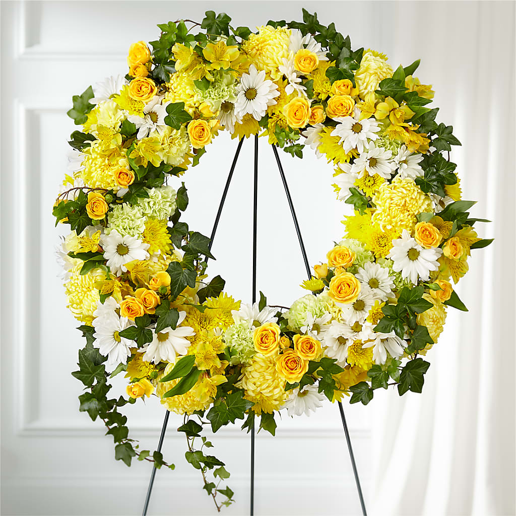 Golden Remembrance Wreath – HYDE PARK FLORIST & GIFTS, Hyde Park NY