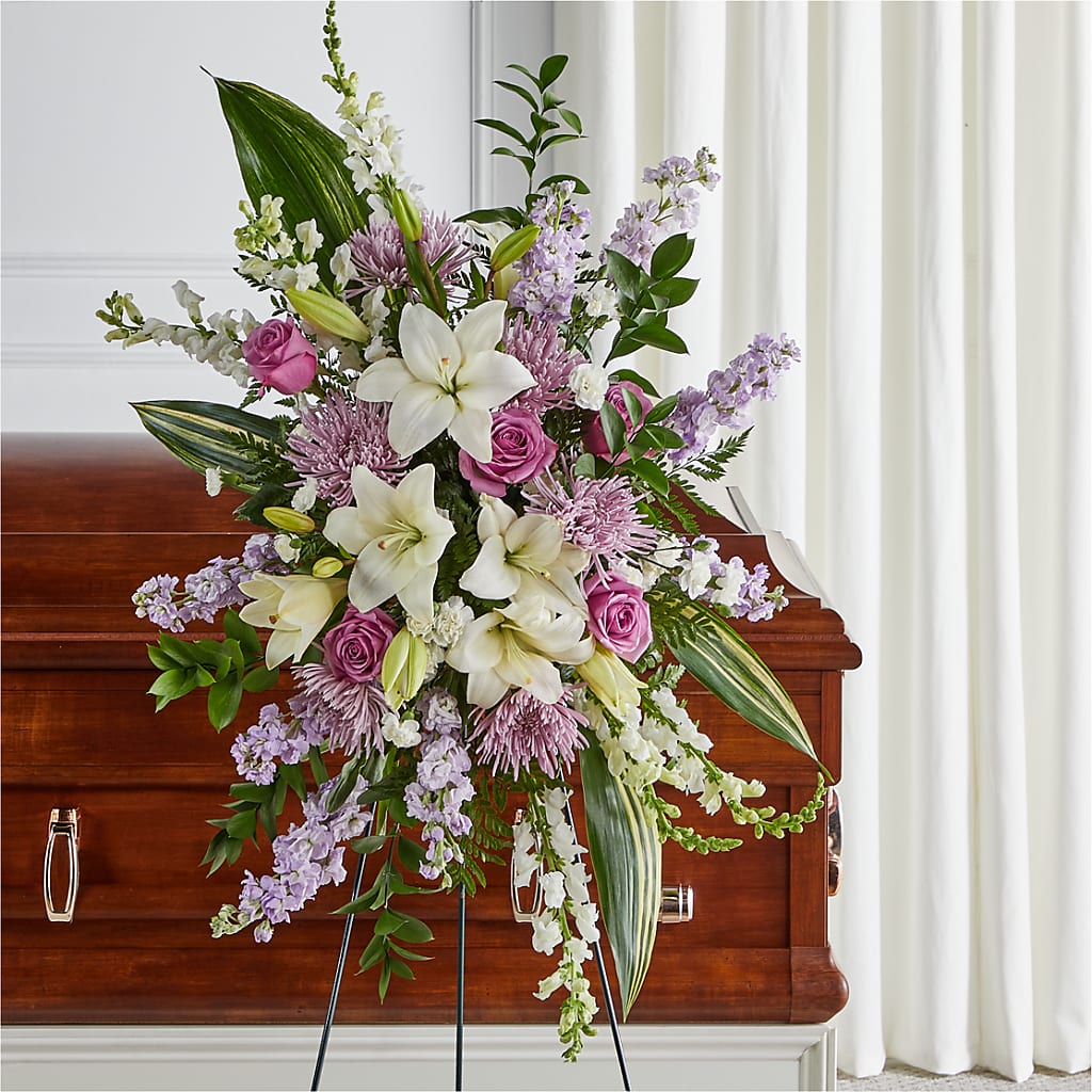 Grateful Hearts Standing Spray – HYDE PARK FLORIST & GIFTS, Hyde Park NY