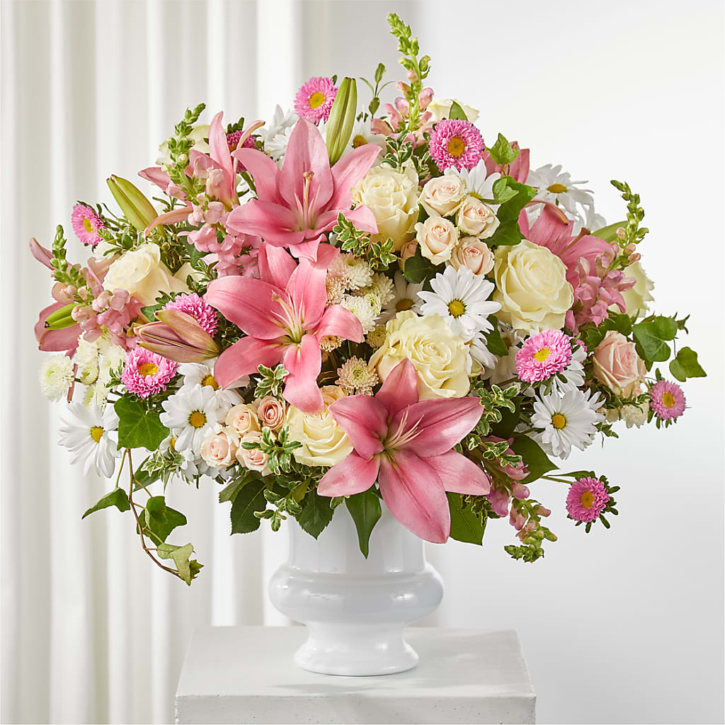 Empathetic Blooms Urn Arrangement – HYDE PARK FLORIST & GIFTS, Hyde Park NY