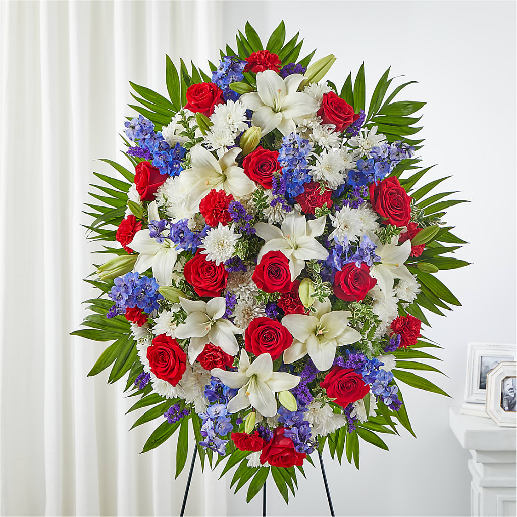 Cherished Service Standing Spray – HYDE PARK FLORIST & GIFTS, Hyde Park NY