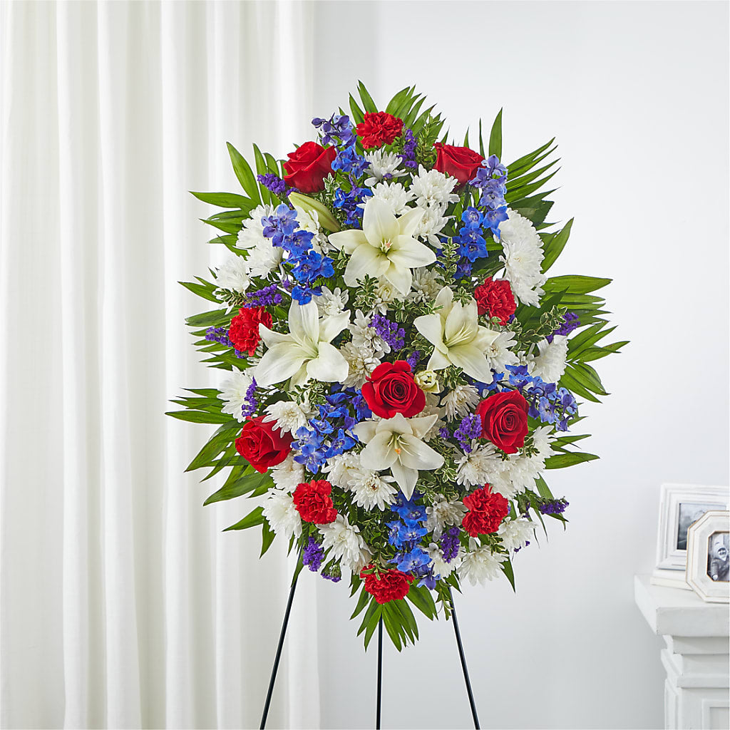 Cherished Service Standing Spray – HYDE PARK FLORIST & GIFTS, Hyde Park NY