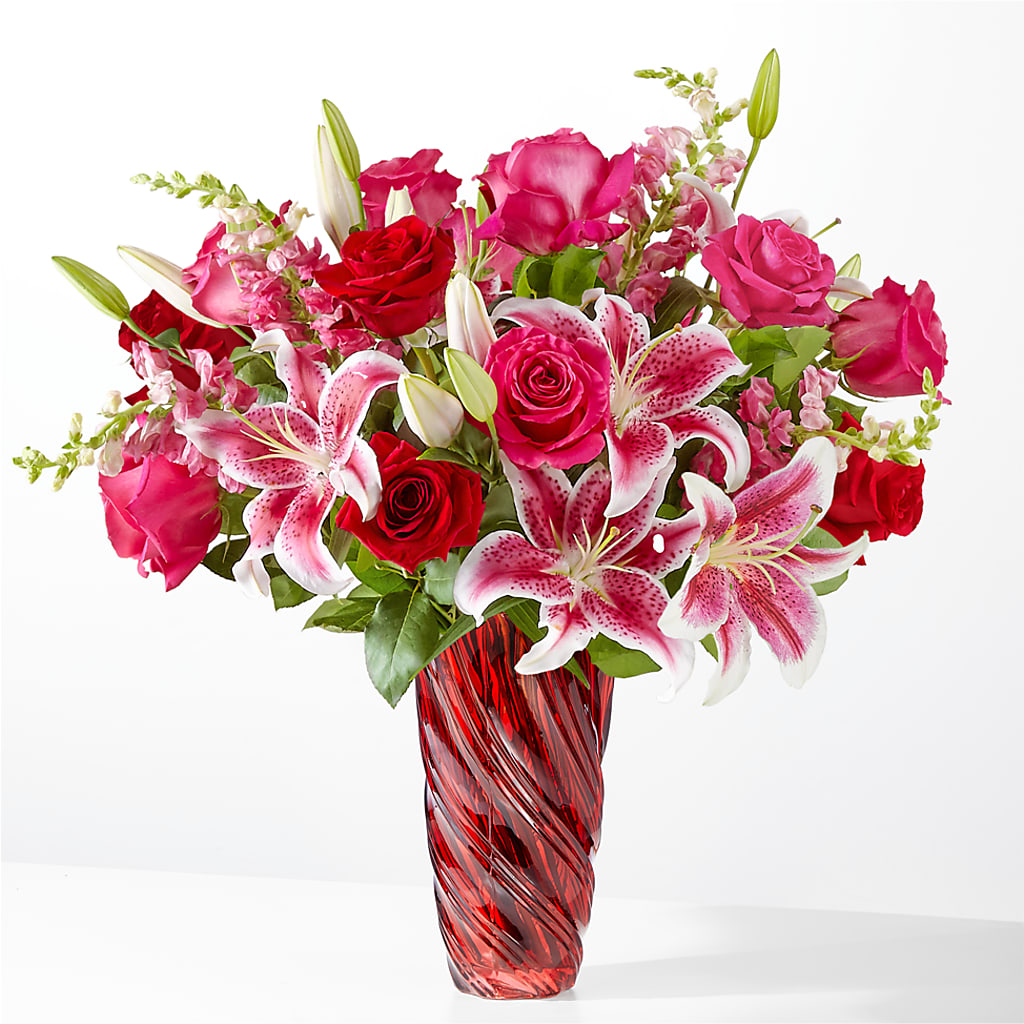 Always You Bouquet with Luxe Swirl Vase – HYDE PARK FLORIST & GIFTS, Hyde Park NY