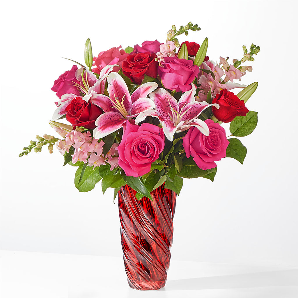 Always You Bouquet with Luxe Swirl Vase – HYDE PARK FLORIST & GIFTS, Hyde Park NY