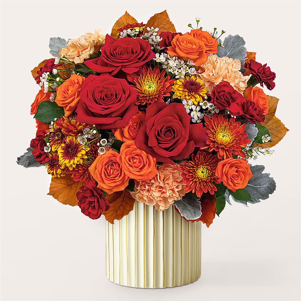 Merlot Bouquet with Ivory Vase – HYDE PARK FLORIST & GIFTS, Hyde Park NY