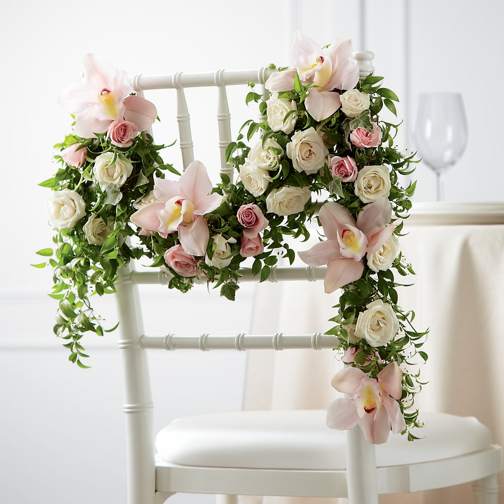 Orchid Rose Chair Décor – HYDE PARK FLORIST & GIFTS, Hyde Park NY