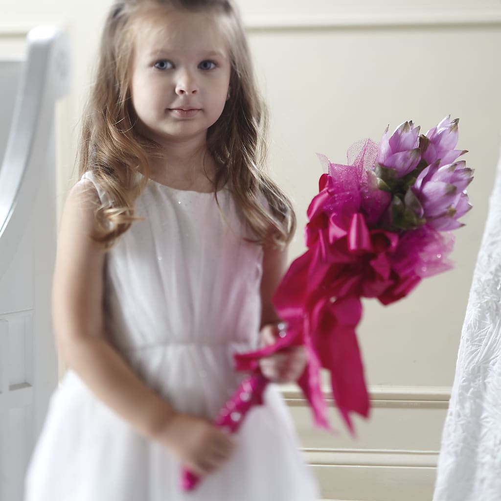 Sparkle Pink Flower Girl Bouquet – HYDE PARK FLORIST & GIFTS, Hyde Park NY