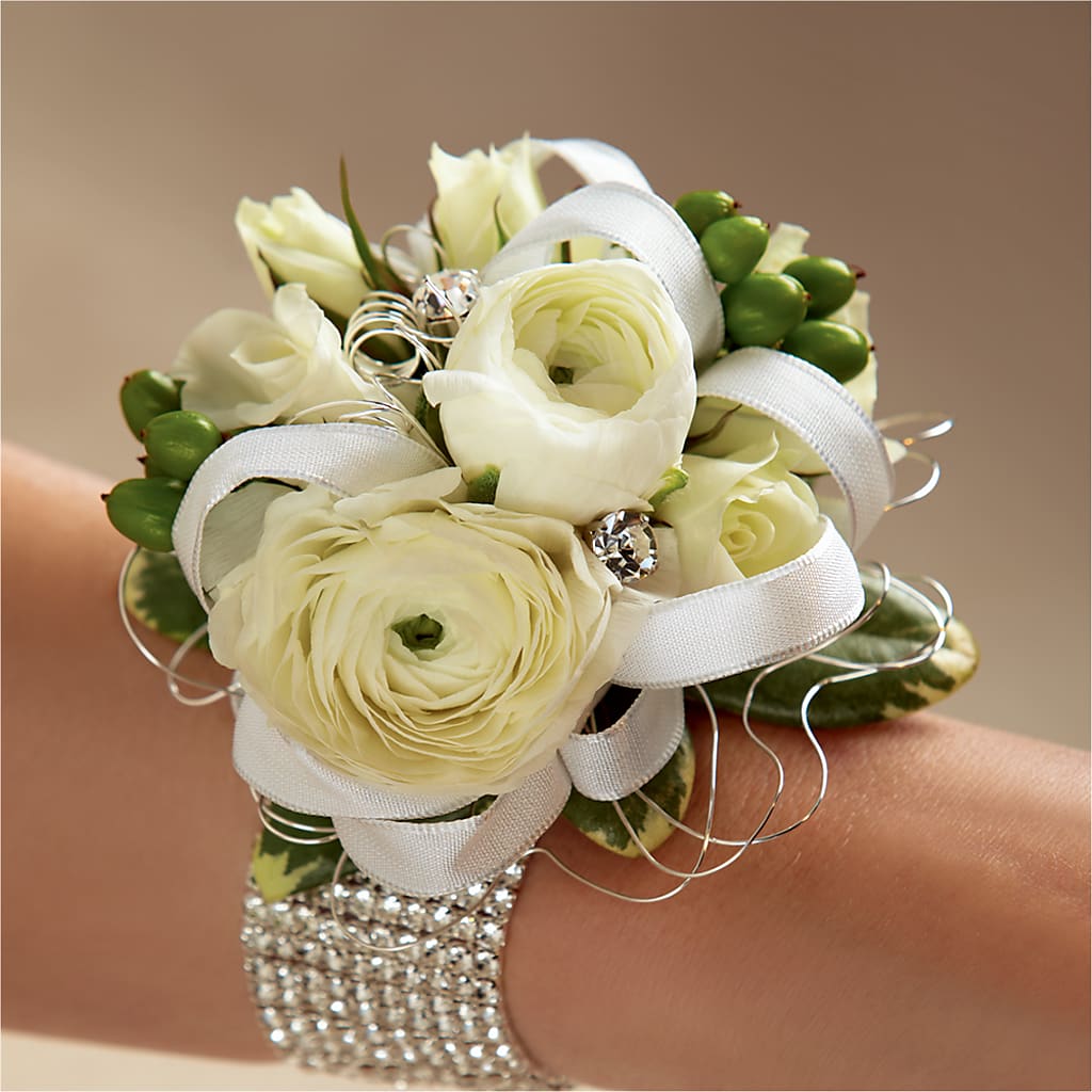 White Wedding Corsage – HYDE PARK FLORIST & GIFTS, Hyde Park NY