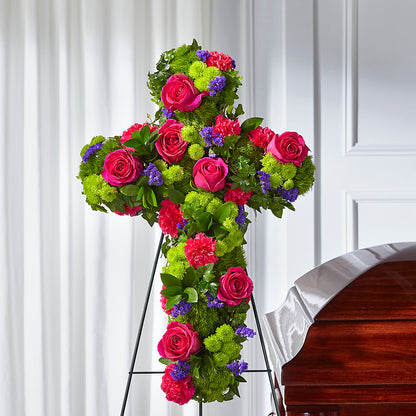 Tribute Rose Floral Cross – HYDE PARK FLORIST & GIFTS, Hyde Park NY