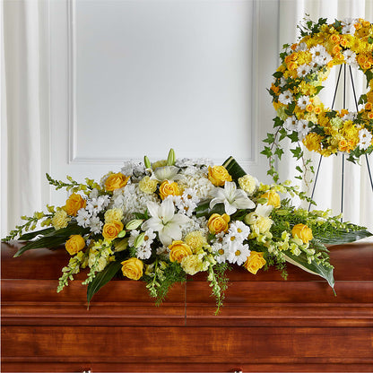 Golden Harmony Casket Spray – HYDE PARK FLORIST & GIFTS, Hyde Park NY