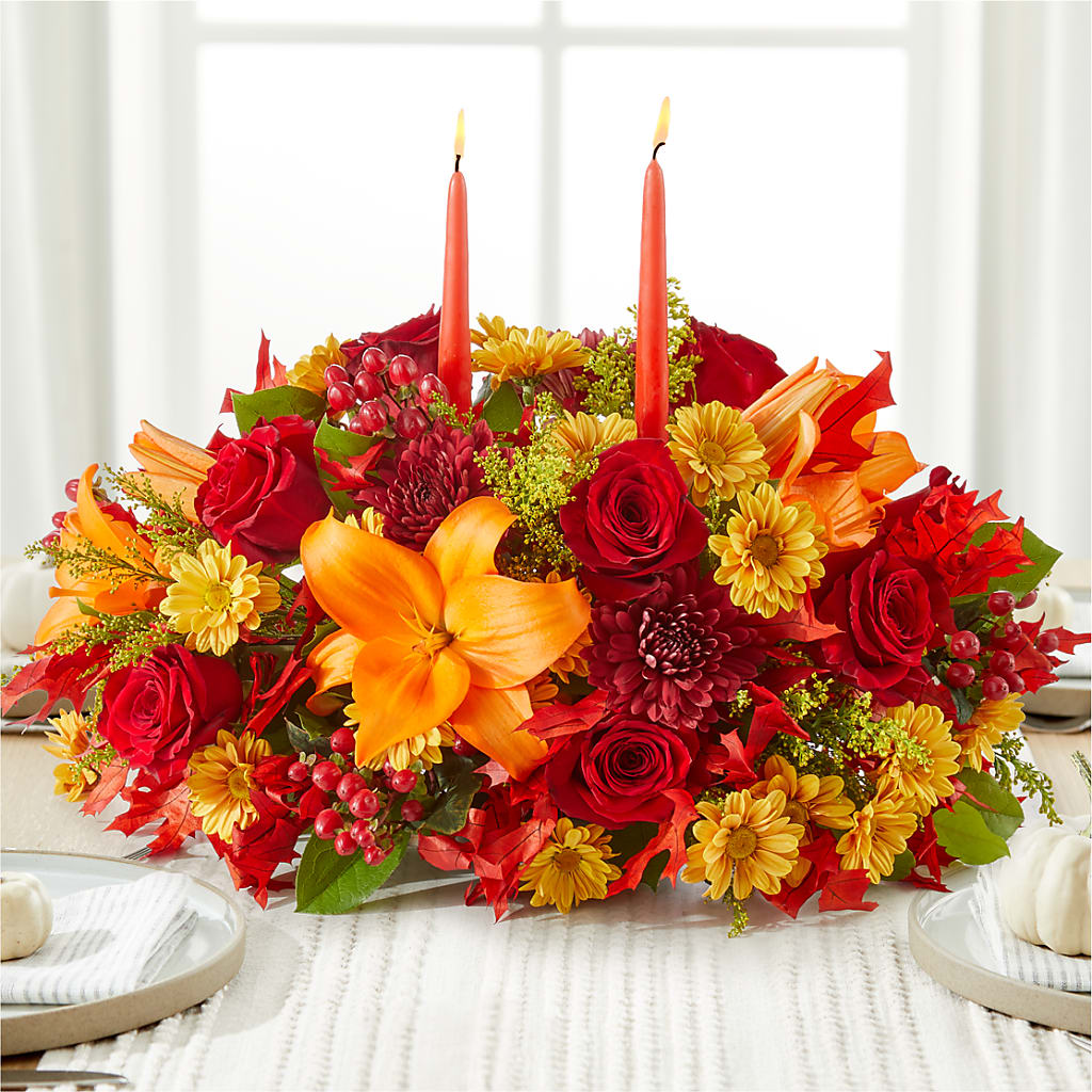 Autumn's Embrace Centerpiece – HYDE PARK FLORIST & GIFTS, Hyde Park NY