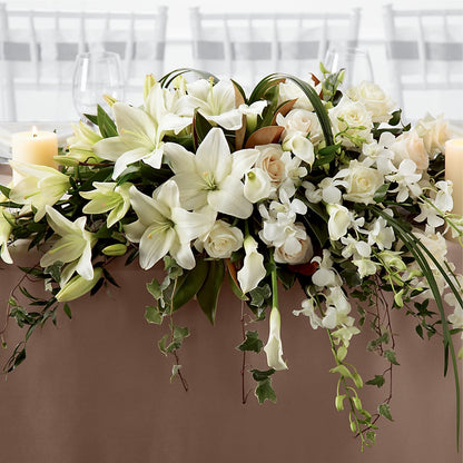White Linen Arrangement – HYDE PARK FLORIST & GIFTS, Hyde Park NY