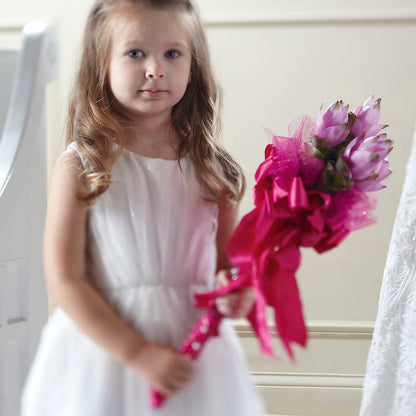 Sparkle Pink Flower Girl Bouquet – HYDE PARK FLORIST & GIFTS, Hyde Park NY
